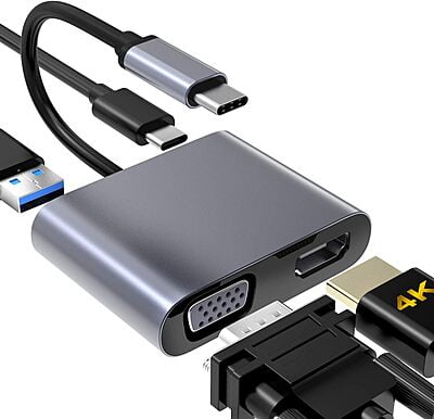 USB C to VGA HDMI Adapter