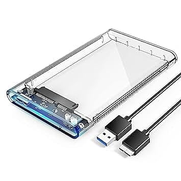 2.5 Inch Hard Drive Enclosure USB 3.0 to SATA External Hard Disk – Transparent